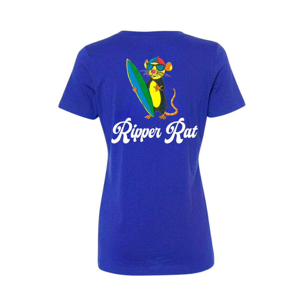 Ripper Rat Surfer Royal Blue Tee - Women