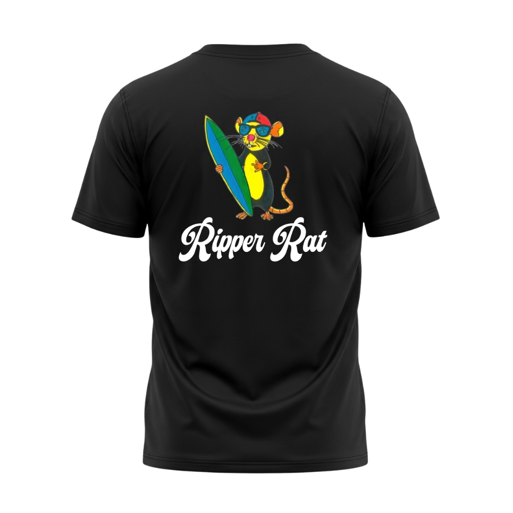 Ripper Rat Surfer Black Tee - Men