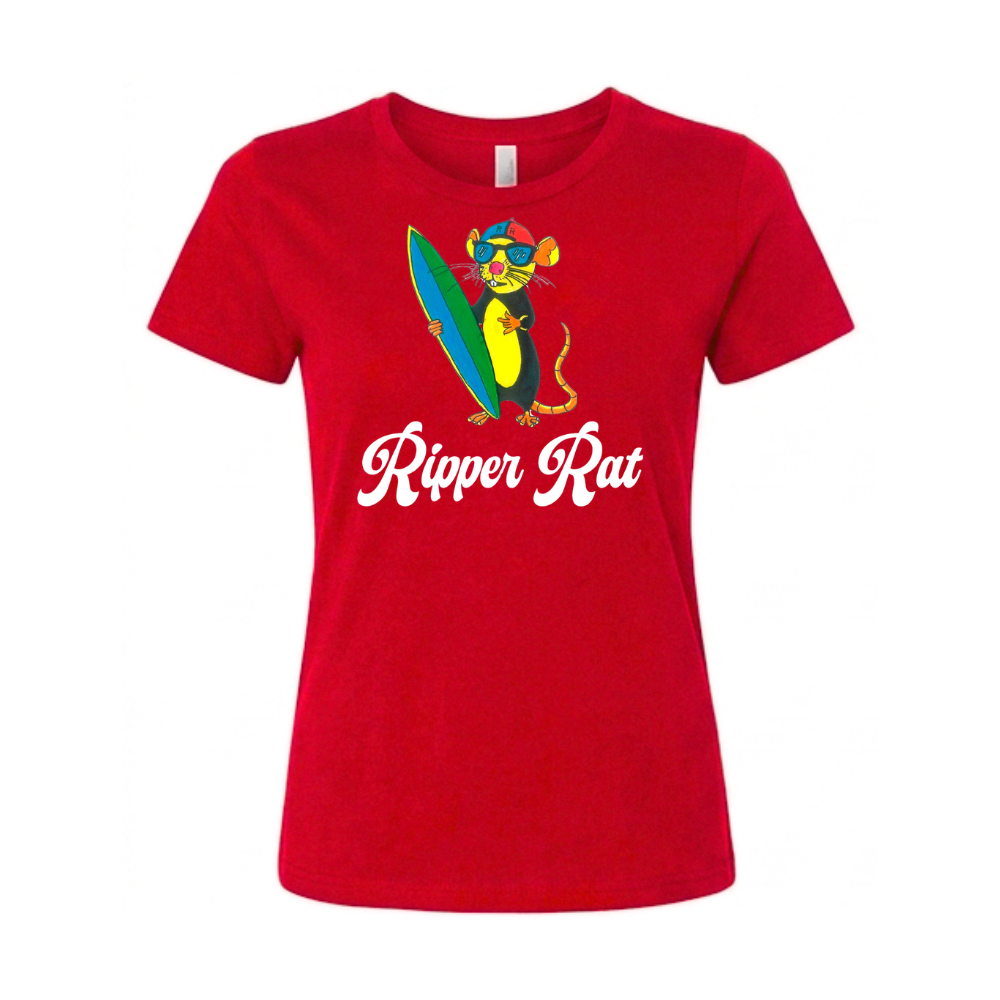 Ripper Rat Surfer Red Tee - Women