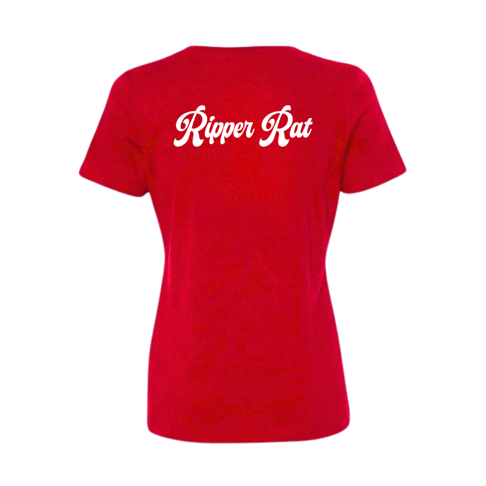 Ripper Rat Surfer Red Tee - Women