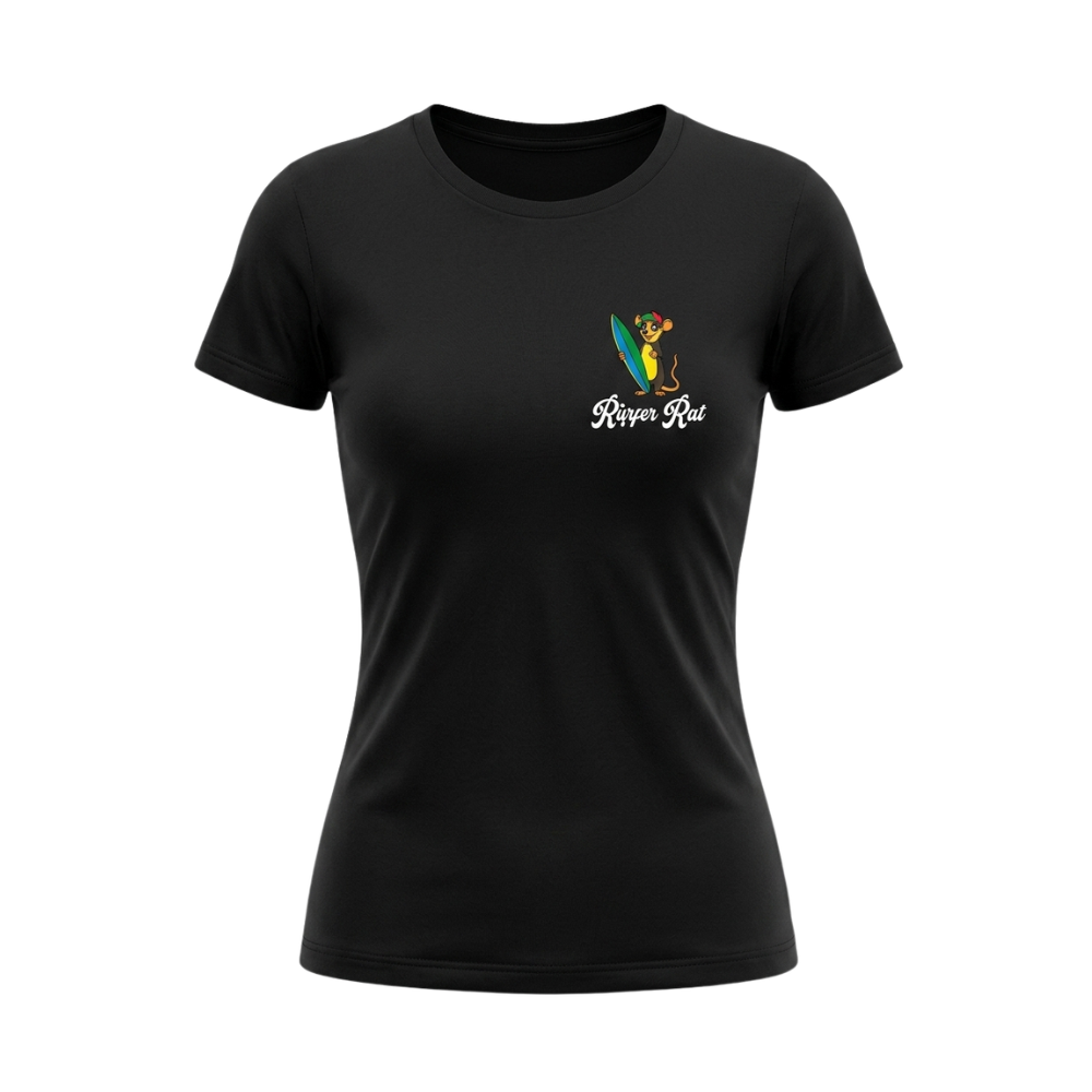 Ripper Rat Surfer Black Tee - Women