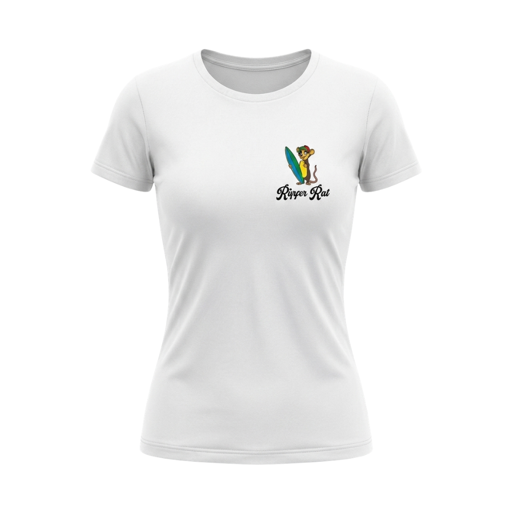 Ripper Rat Surfer White Tee - Women