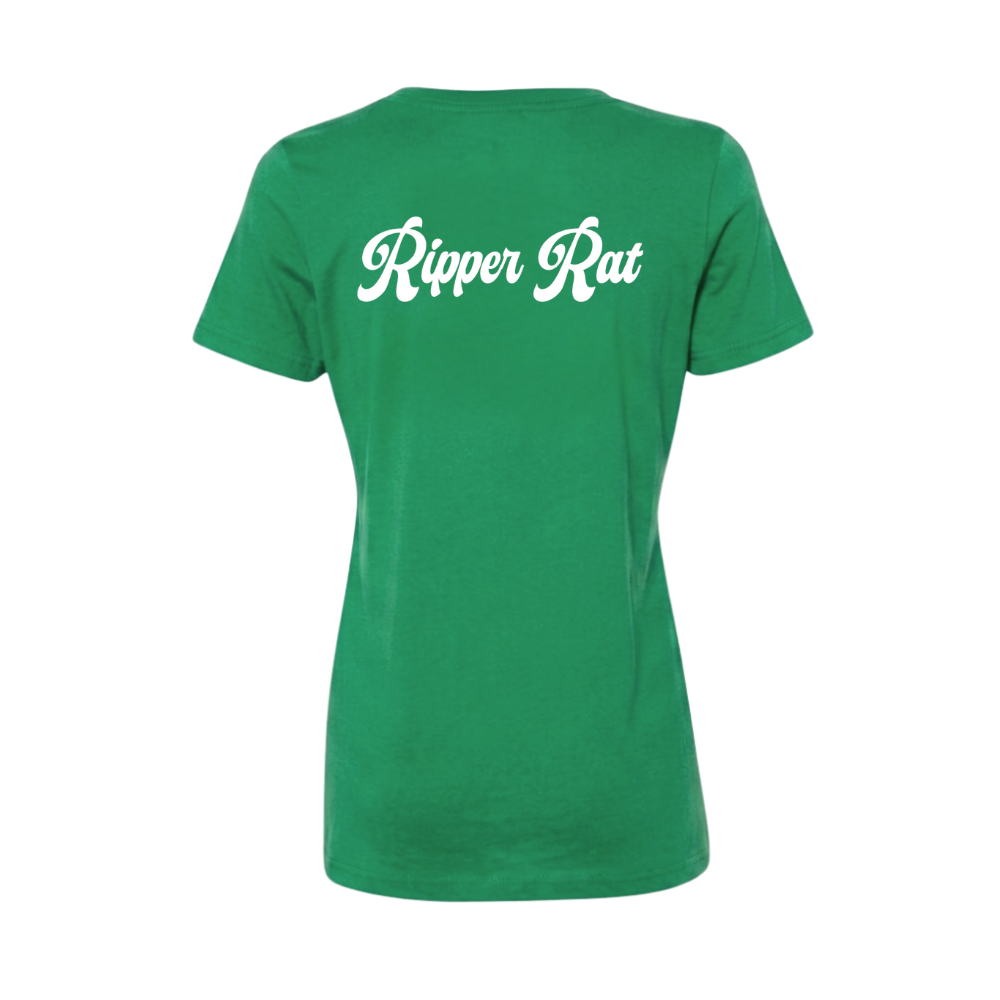 Ripper Rat Surfer Green Tee - Women
