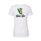 Black Surf Rat w/ Black Text White Tee - Women