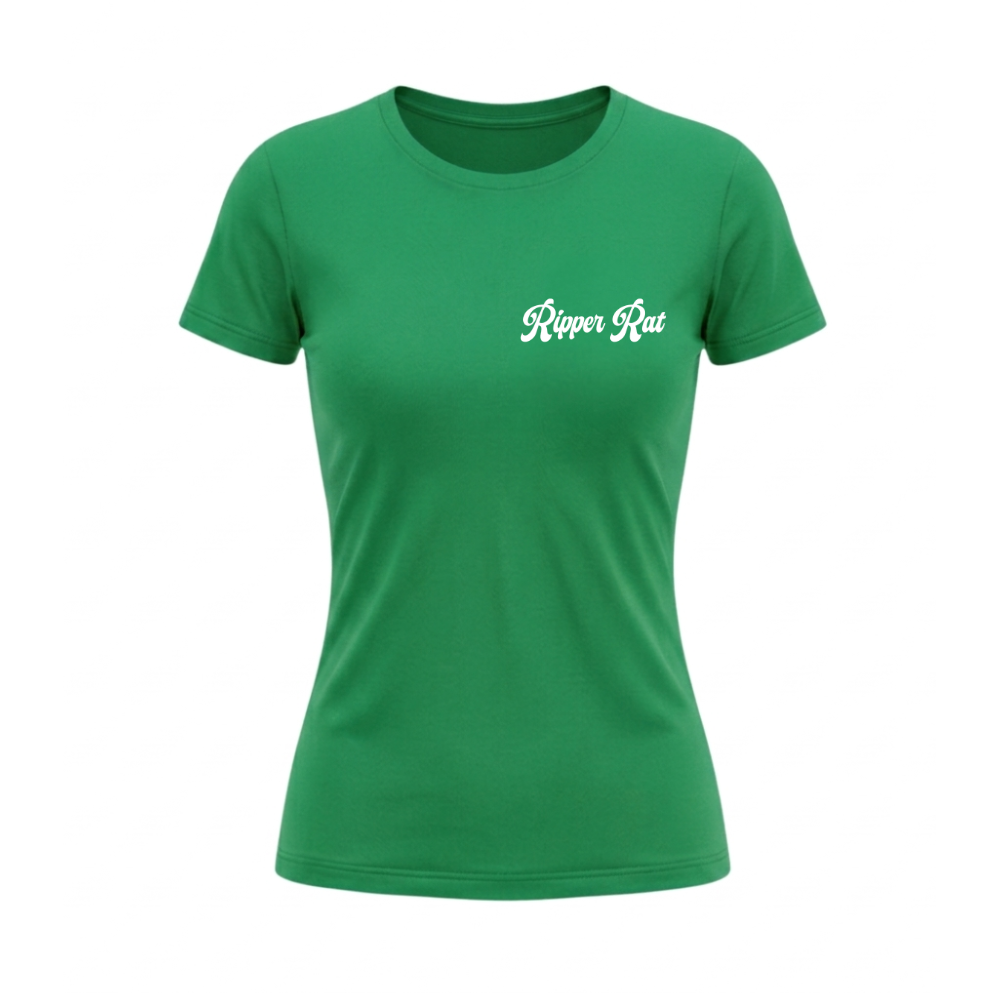 Ripper Rat Surfer Green Tee - Women