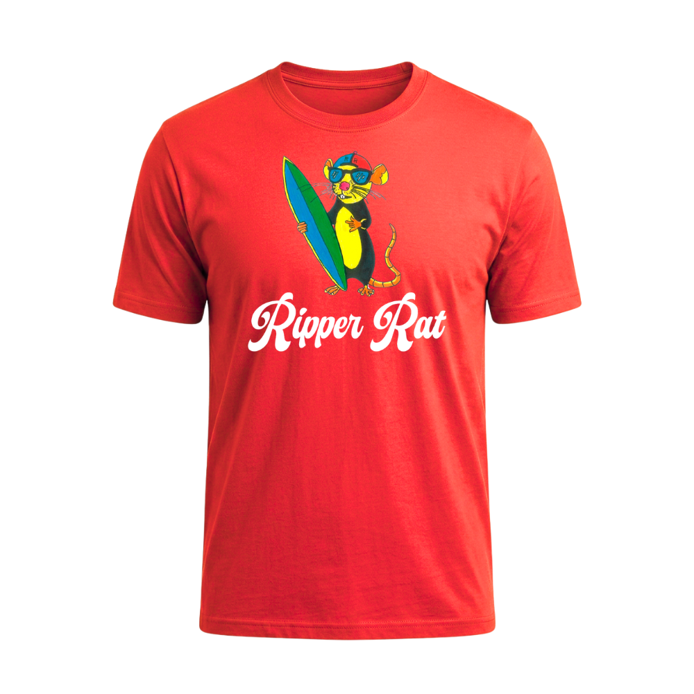 Ripper Rat Surfer Red Tee - Men