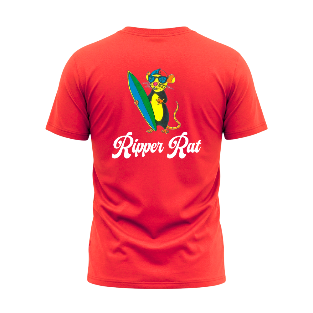 Ripper Rat Surfer Red Tee - Men