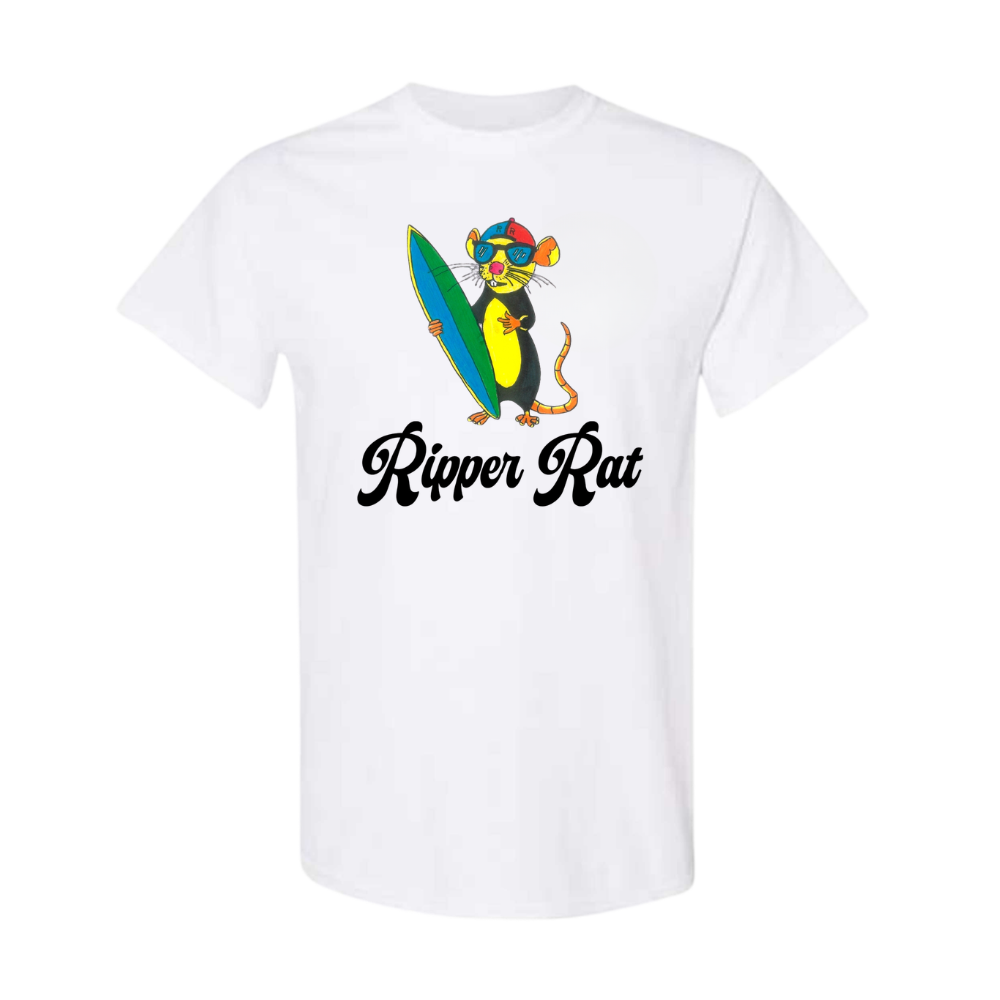Ripper Rat Surfer White Tee - Men