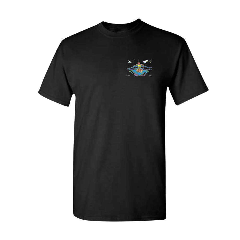 Men Black Summer Wave T-shirt - Colored Logo