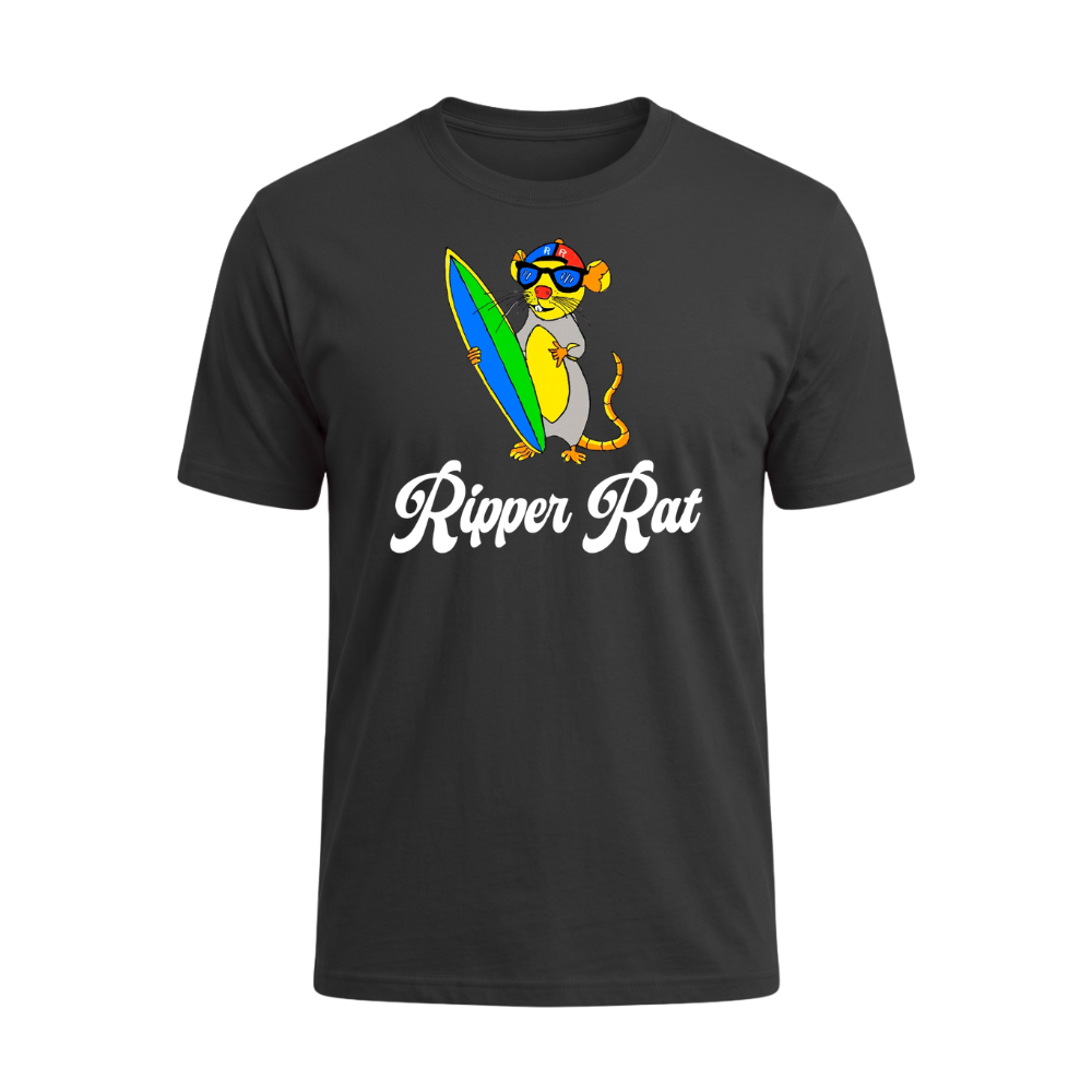Ripper Rat Surfer Black Tee - Men