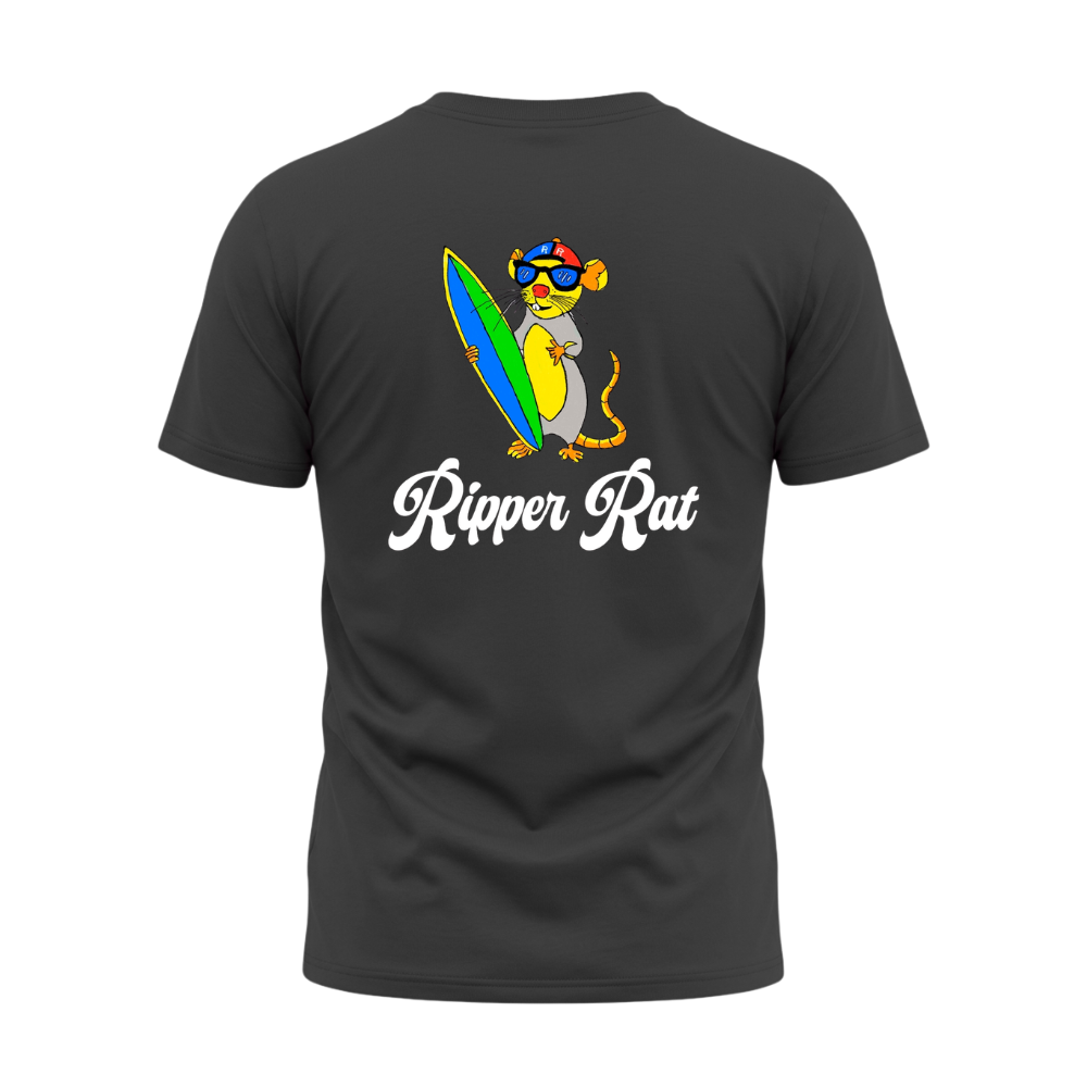 Ripper Rat Surfer Black Tee - Men