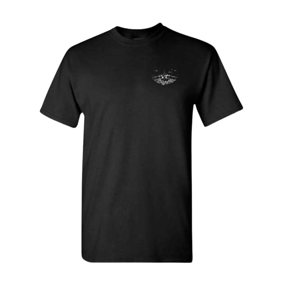 Men Black Summer Wave T-shirt - Grey Logo