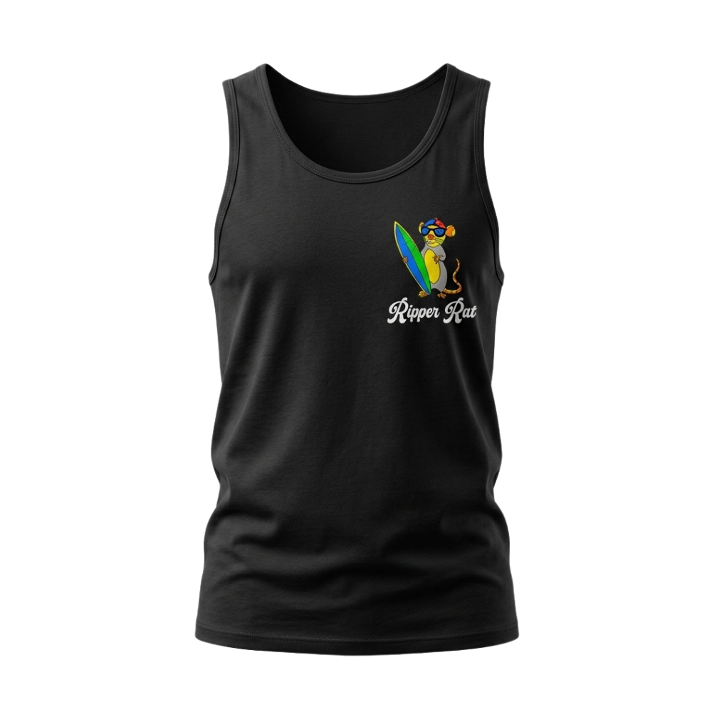 Ripper Rat Surfer Tank Top Black - Men