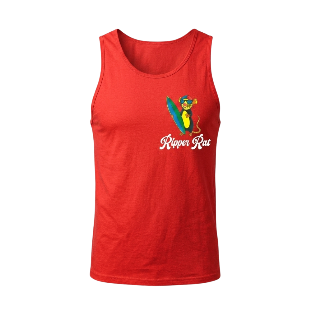 Ripper Rat Surfer Tank Top Red - Men