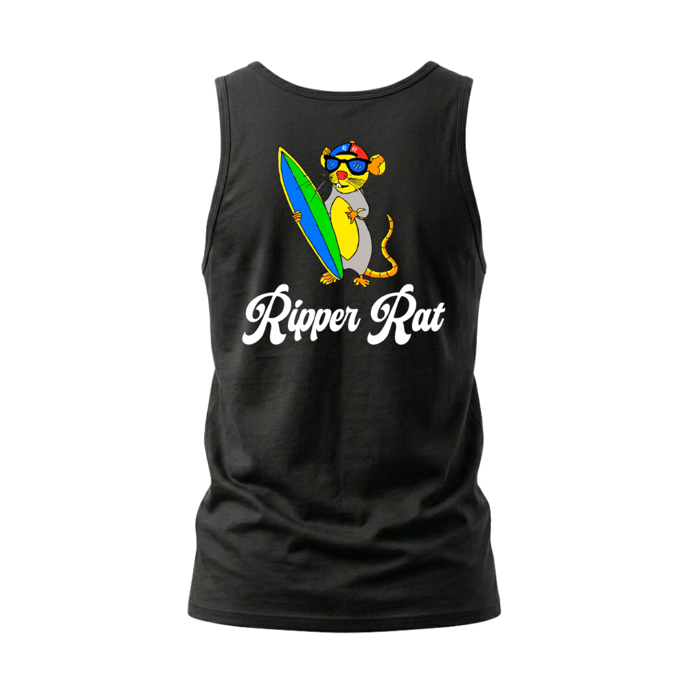 Ripper Rat Surfer Tank Top Black - Men