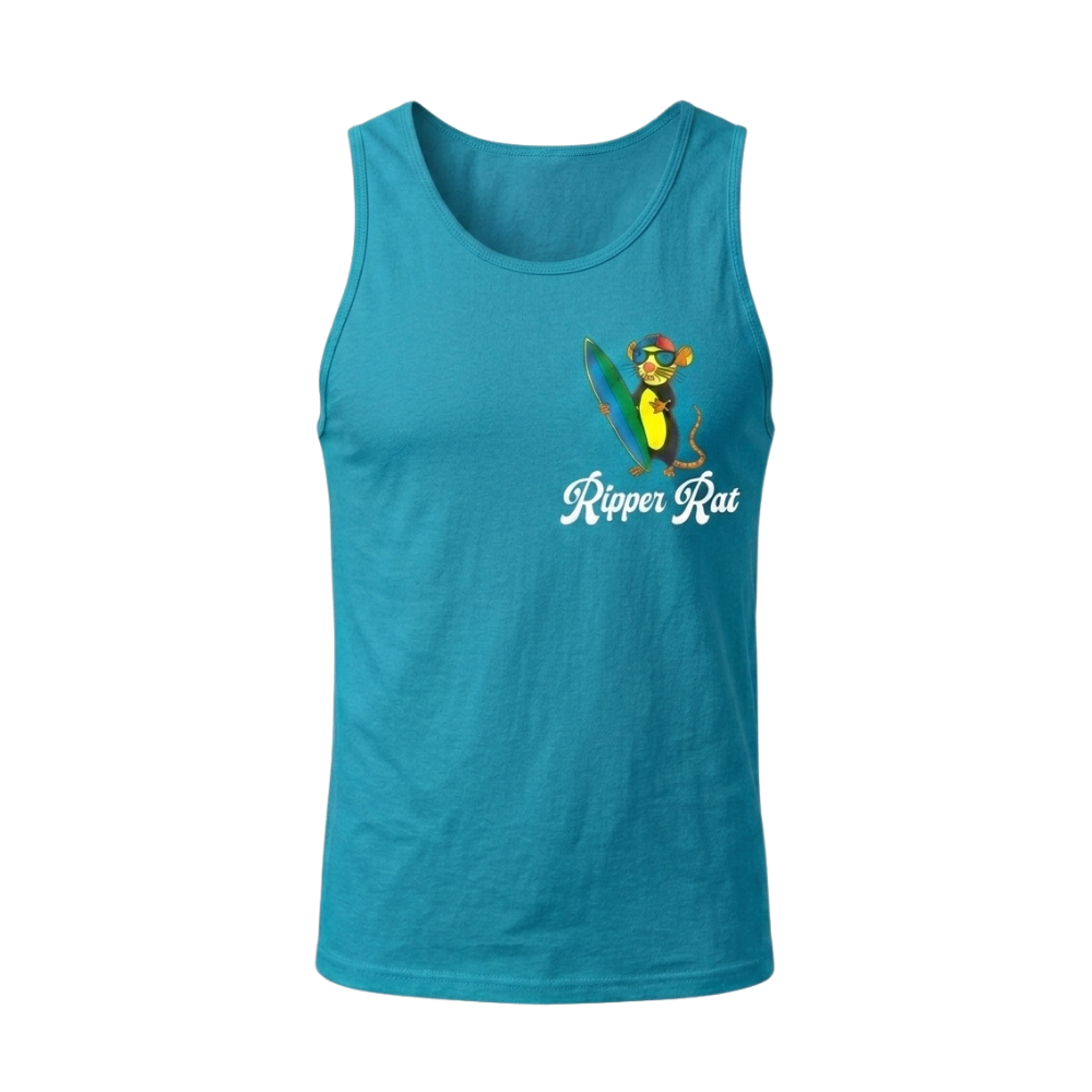 Ripper Rat Surfer Tank Top Blue - Men