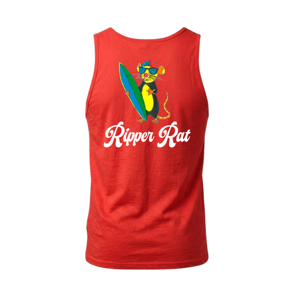 Ripper Rat Surfer Tank Top Red - Men