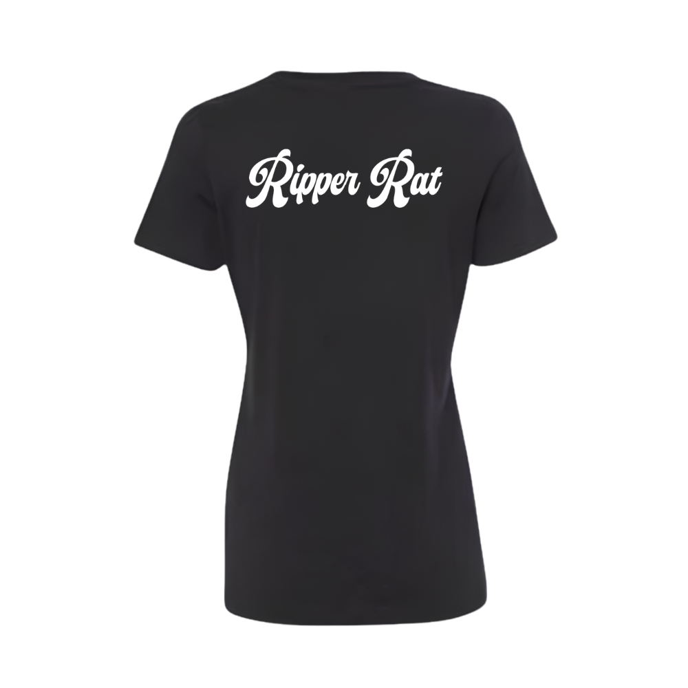 Ripper Rat Surfer Black Tee - Women