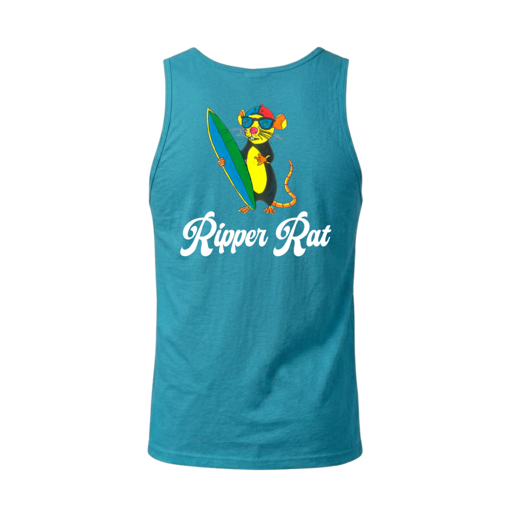 Ripper Rat Surfer Tank Top Blue - Men