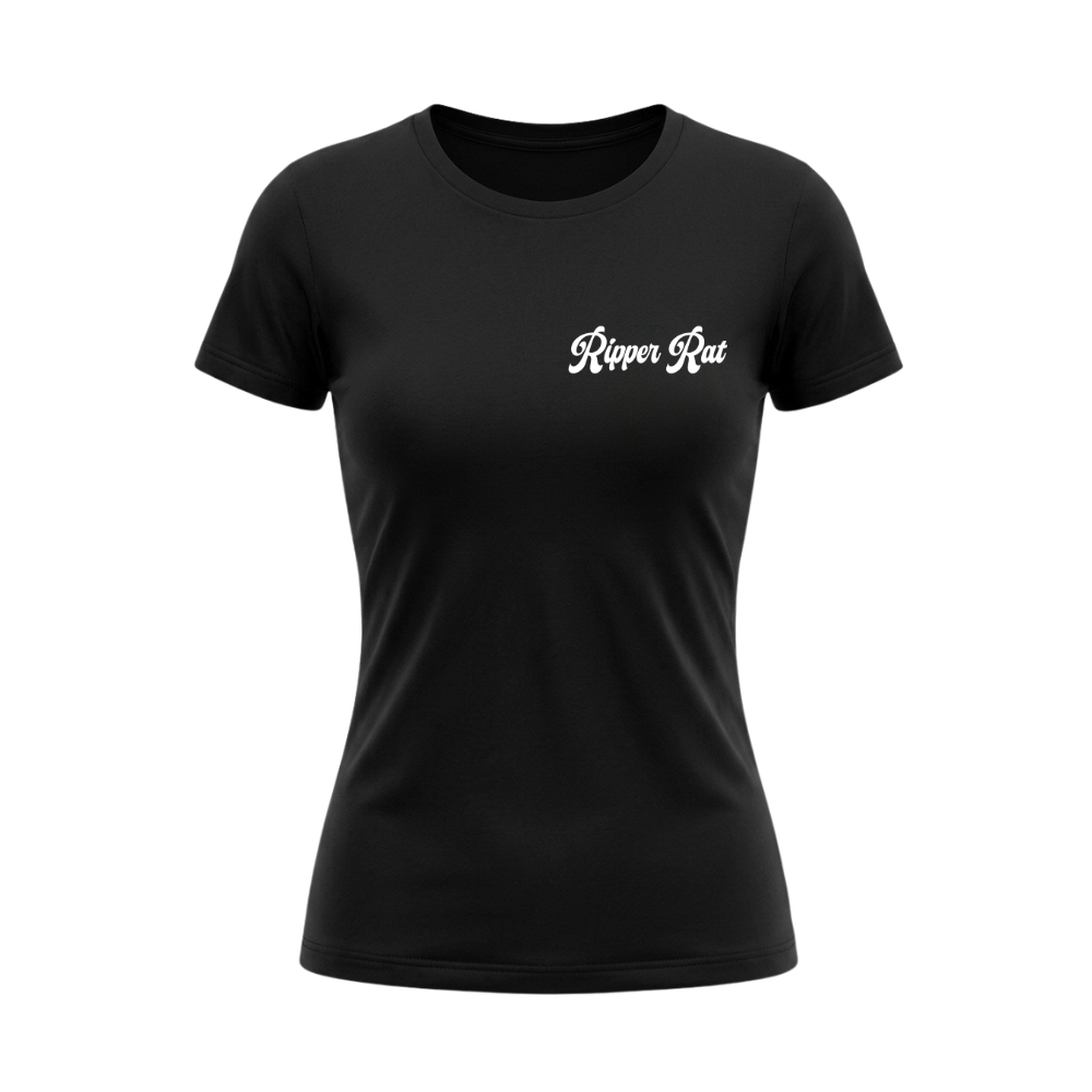 Ripper Rat Surfer Black Tee - Women