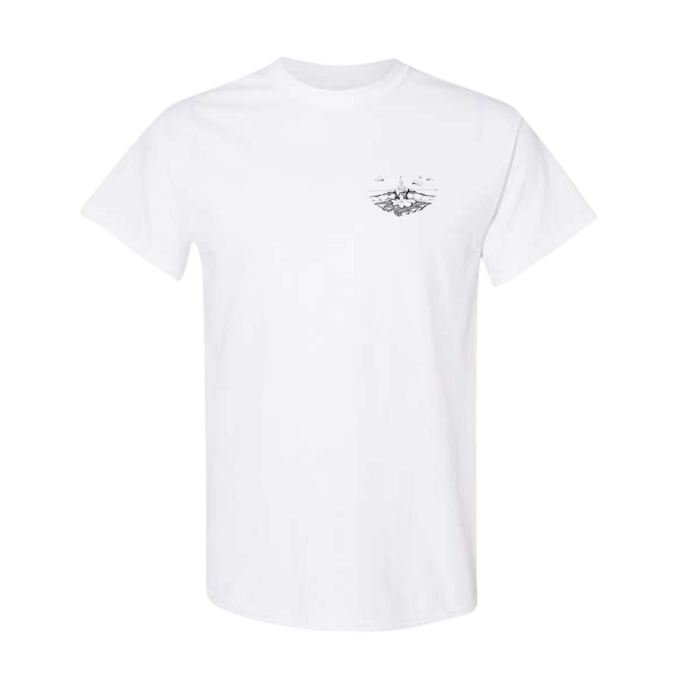 Men White Summer Wave T-shirt - Grey