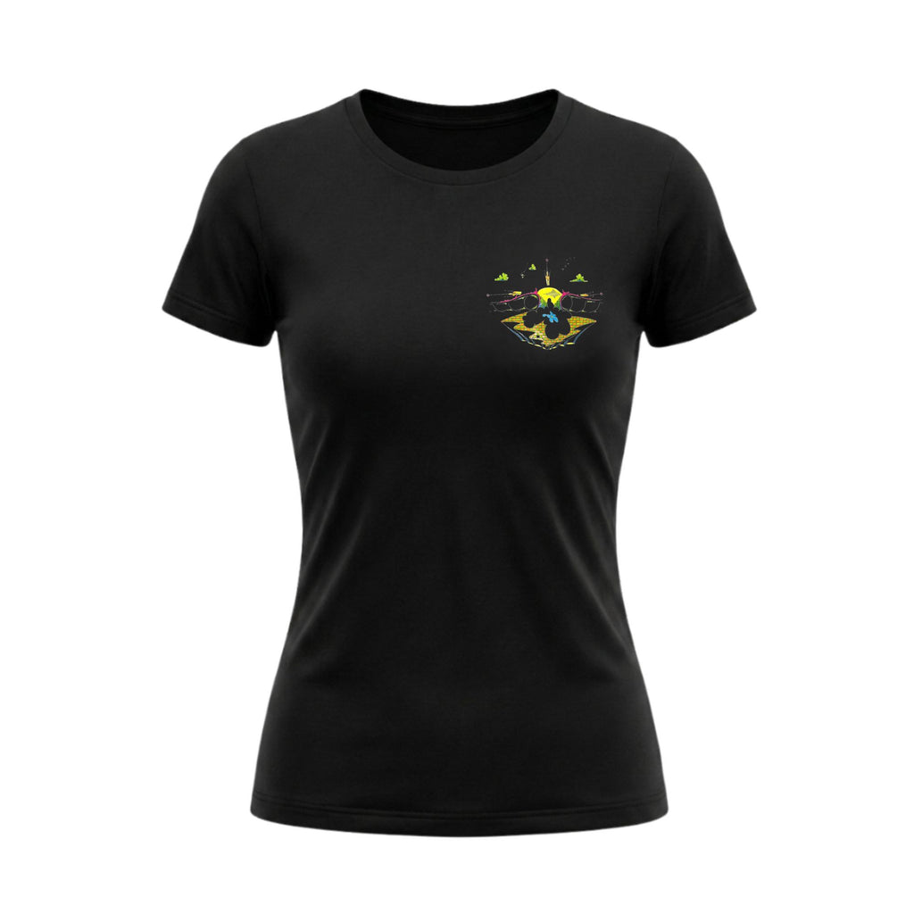 Women Black Summer Wave T-shirt - Yellow