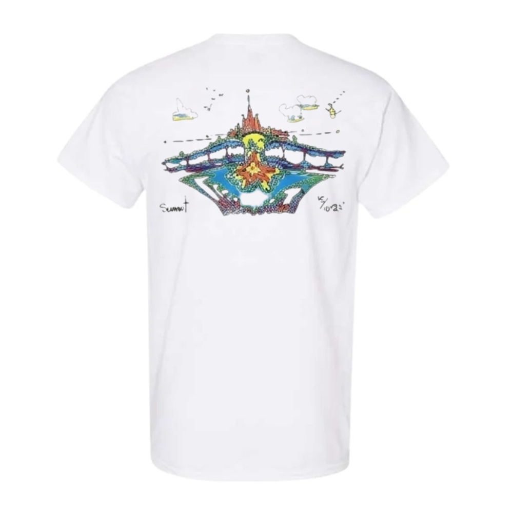 Men White Summer Wave T-shirt - Colored