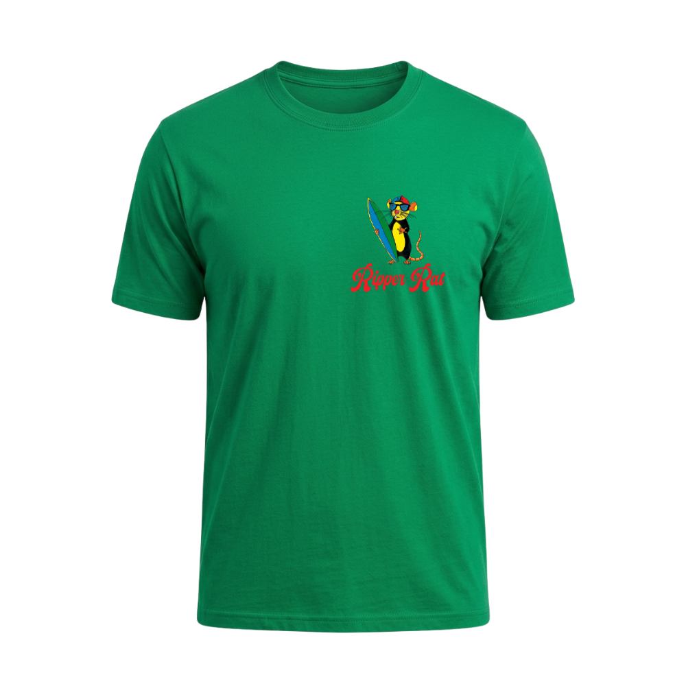 Ripper Rat Surfer Green Tee - Men
