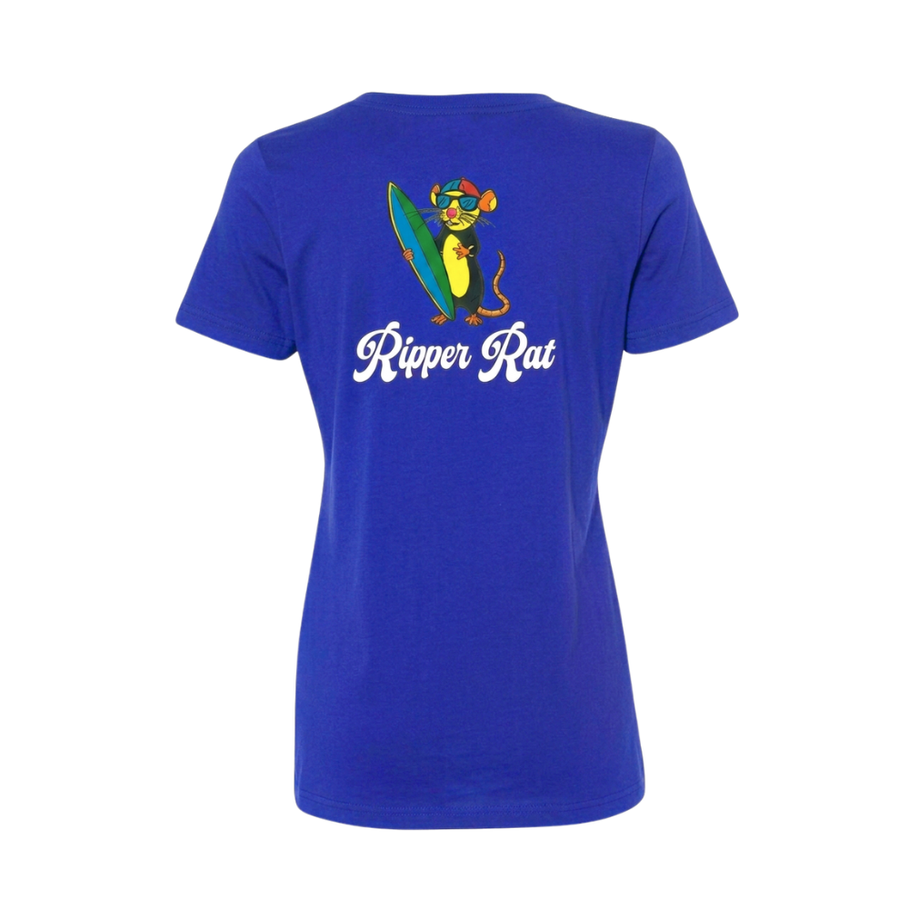 Ripper Rat Surfer Royal Blue Tee - Women