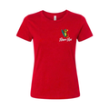Black Surf Rat w/ White Text Red Tee - Women