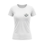 Women White Summer Wave T-shirt - Grey Logo