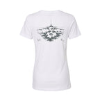 Women White Summer Wave T-shirt - Grey Logo