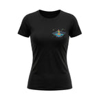 Women Black Summer Wave T-shirt - Colored Logo